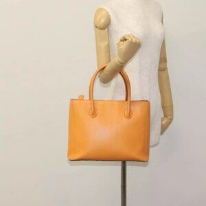 CELINE Tote Bag Leather Orange Auth
